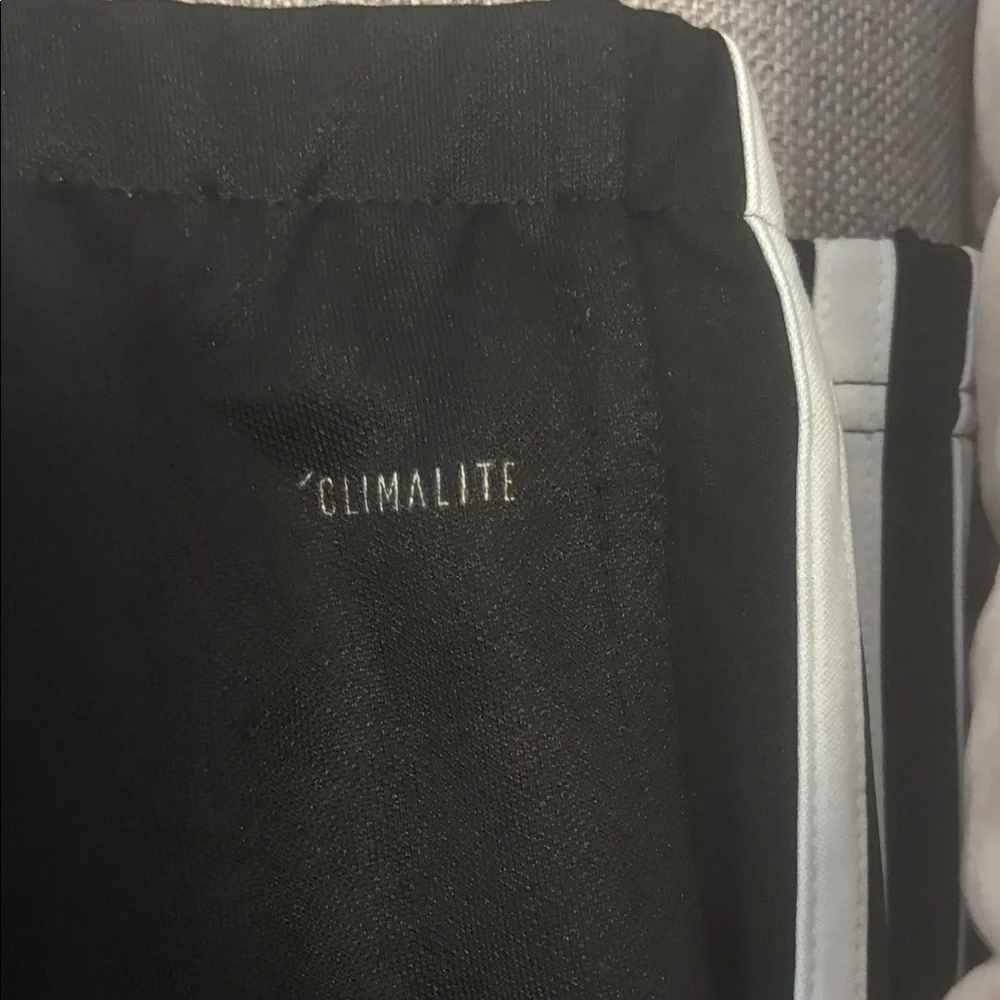 Adidas Black Joggers White 3 Stripe Size L Athletic Track Pants Classic - Picture 4 of 5